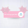 Coloured Personalised Party Banner Pink 4 Balloons Personalised Banner