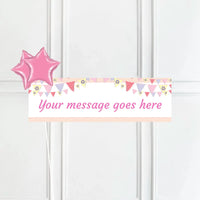 Pink Bunting Personalised Party Banner No 2 Balloons Personalised Banner