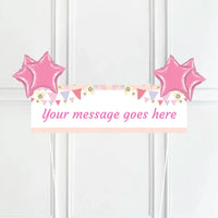 Pink Bunting Personalised Party Banner No 4 Balloons Personalised Banner