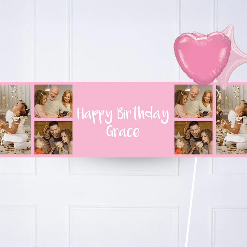 Coloured Collage Personalised Party Banner