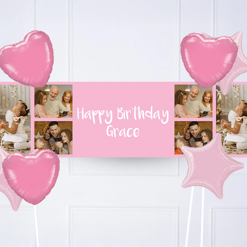 Coloured Collage Personalised Party Banner