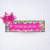 Pink Palm Leaf Flamingo Personalised Party Banner No 2 Balloons Personalised Banner