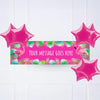 Pink Palm Leaf Flamingo Personalised Party Banner No 6 Balloons Personalised Banner