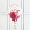 Personalised Bubble Balloon in a Box - Pink Gold Luxe None Personalised Balloons