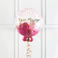 Personalised Bubble Balloon in a Box - Pink Gold Luxe None Personalised Balloons