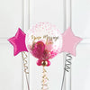 Personalised Bubble Balloon in a Box - Pink Gold Luxe 2 extra Balloons Personalised Balloons