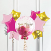 Personalised Bubble Balloon in a Box - Pink Gold Luxe 8 Extra Balloons Personalised Balloons