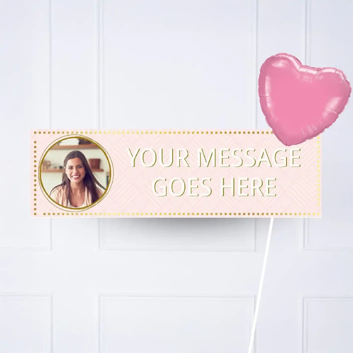 Pink Pastel Perfection Personalised Party Banner Yes 1 Balloon Personalised Banner