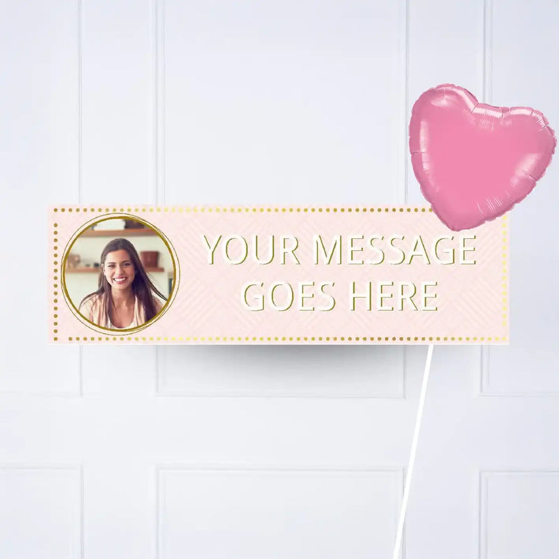 Pink Pastel Perfection Personalised Party Banner Yes 1 Balloon Personalised Banner