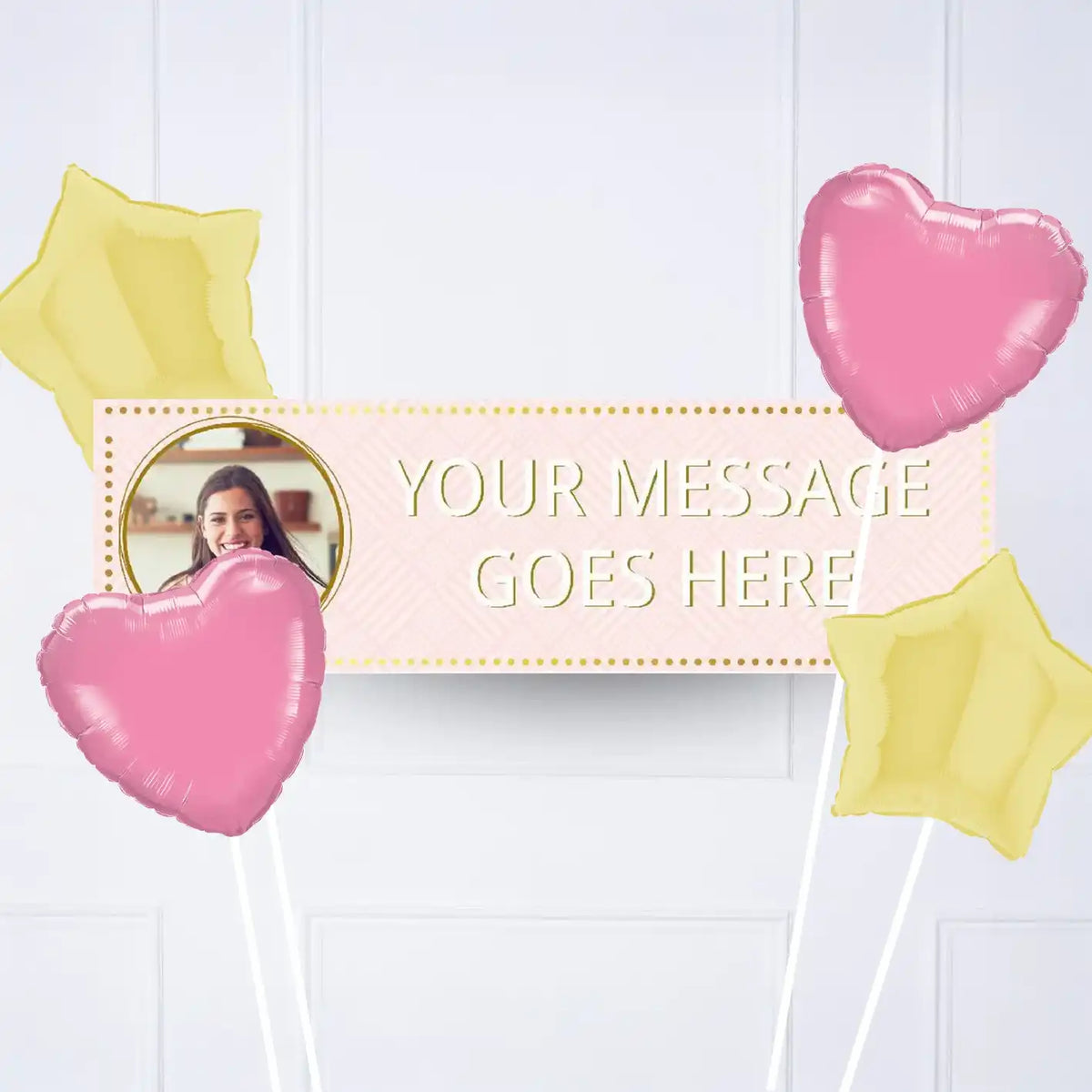 Pink Pastel Perfection Personalised Party Banner Yes 4 Balloons Personalised Banner
