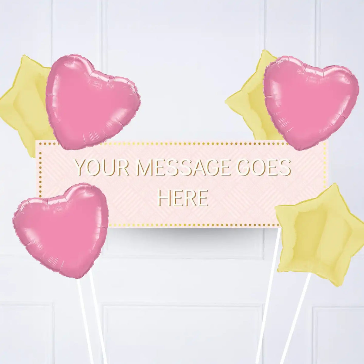 Pink Pastel Perfection Personalised Party Banner No 6 Balloons Personalised Banner