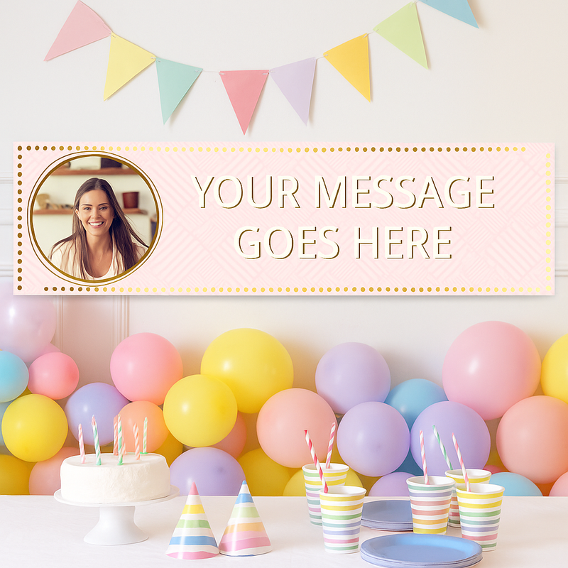 Pink Pastel Perfection Personalised Party Banner Personalised Banner