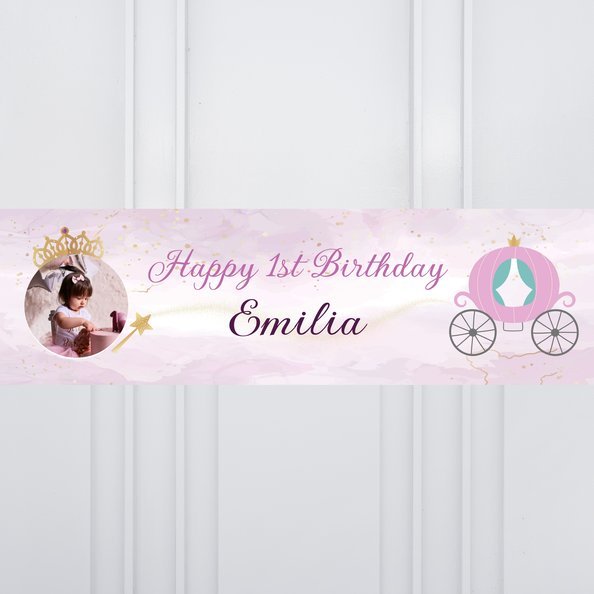 Princess Photo Personalised Party Banner Personalised Banner