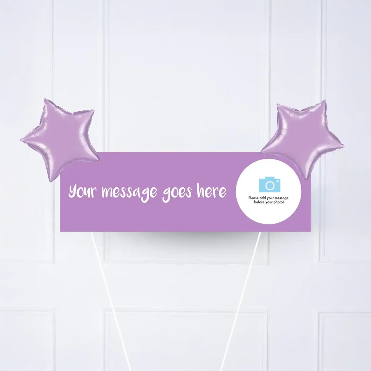 Coloured Personalised Party Banner Purple 2 Balloons Personalised Banner