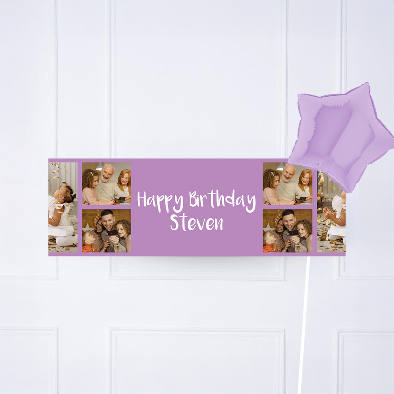 Coloured Collage Personalised Party Banner