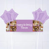Coloured Collage Personalised Party Banner Purple 4 Balloons Personalised Banner