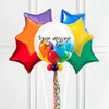 Personalised Bubble Balloon in a Box – Rainbow 6 Extra Balloons Personalised Balloons