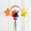 Personalised Bubble Balloon in a Box - Rainbow Clouds 2 Extra Balloons Personalised Balloons