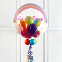 Personalised Bubble Balloon in a Box - Rainbow Clouds None Personalised Balloons