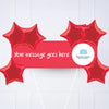 Coloured Personalised Party Banner Red 6 Balloons Personalised Banner