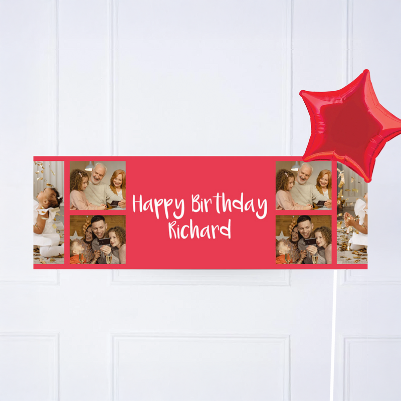 Coloured Collage Personalised Party Banner