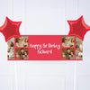 Coloured Collage Personalised Party Banner Red 2 Balloons Personalised Banner
