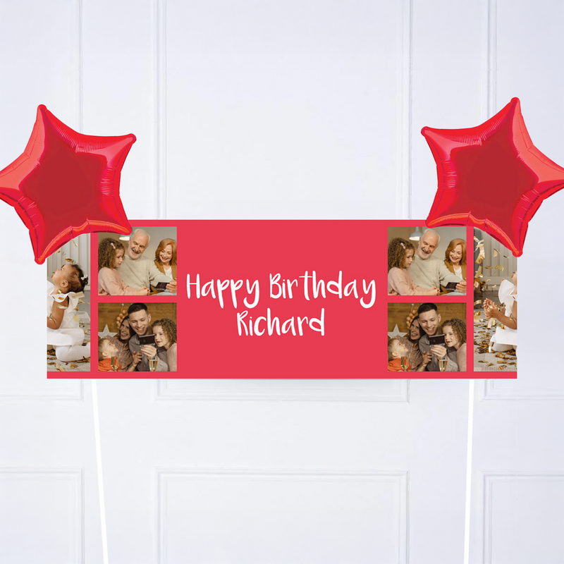 Coloured Collage Personalised Party Banner