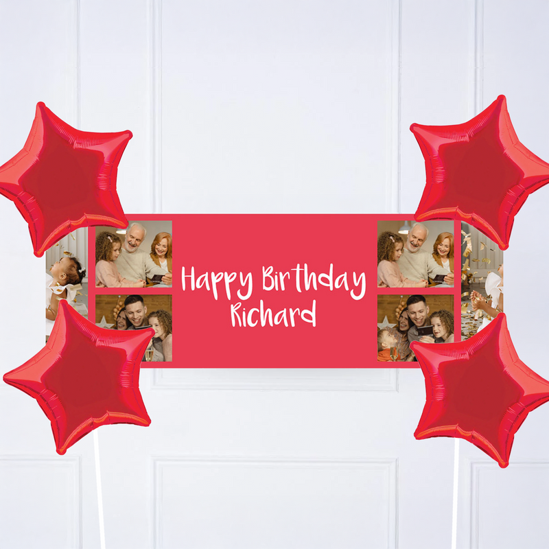 Coloured Collage Personalised Party Banner