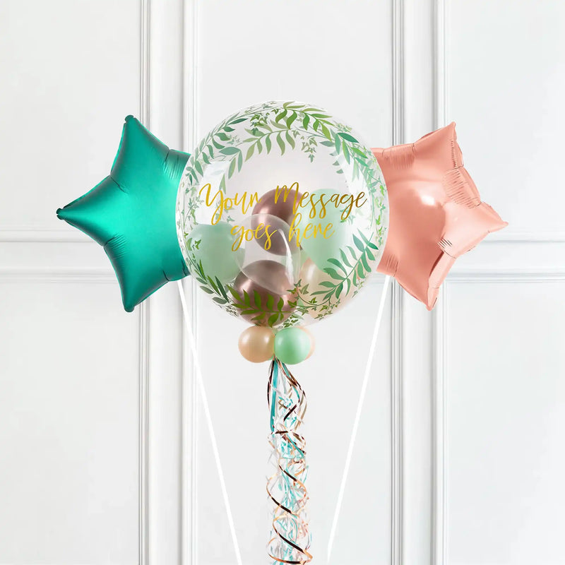 Personalised Bubble Balloon in a Box - Rose Garden 2 Extra Balloons Personalised Balloons