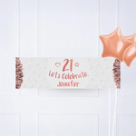 Rose Gold 21st Personalised Party Banner