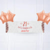 Rose Gold 21st Personalised Party Banner No 4 Balloons Personalised Banner
