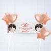 Rose Gold 30th Personalised Party Banner Yes 6 Balloons Personalised Banner
