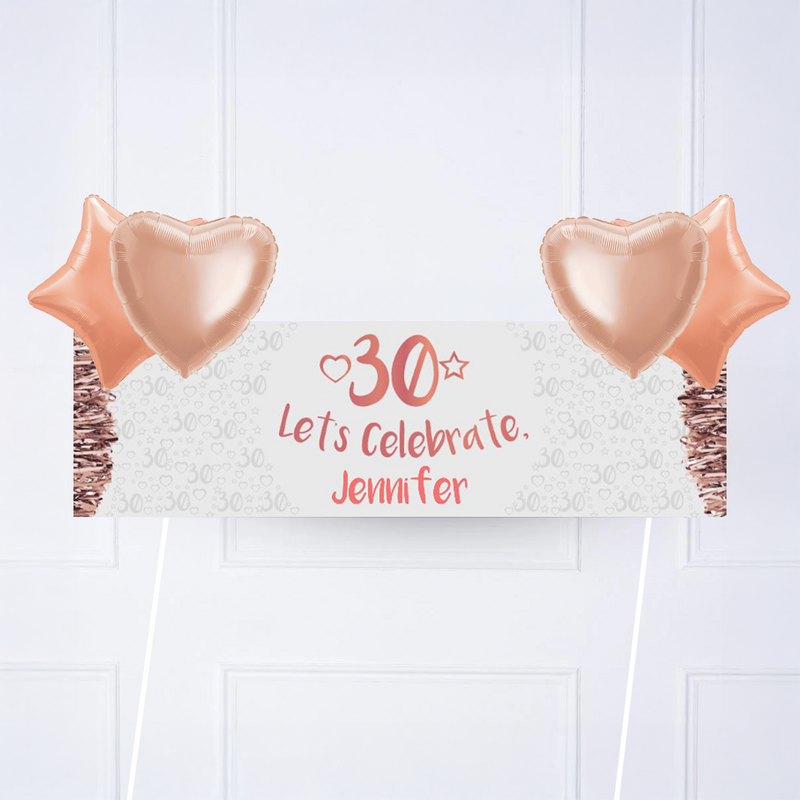 Rose Gold 30th Personalised Party Banner
