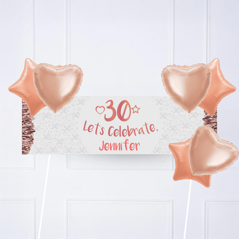 Rose Gold 30th Personalised Party Banner