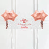 Rose Gold 40th Personalised Party Banner No 4 Balloons Personalised Banner