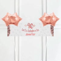 Rose Gold 40th Personalised Party Banner No 4 Balloons Personalised Banner