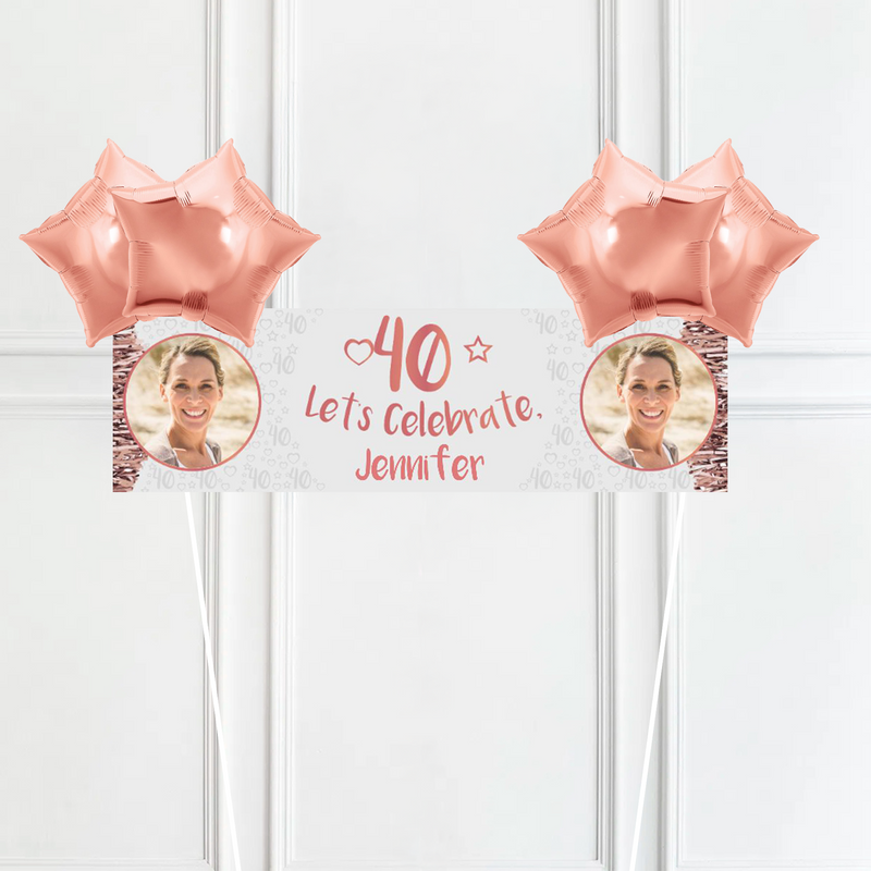 Rose Gold 40th Personalised Party Banner