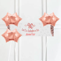 Rose Gold 40th Personalised Party Banner No 6 Balloons Personalised Banner