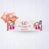 Rose Gold 60th Personalised Party Banner Yes 2 Balloons Personalised Banner