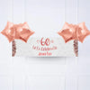 Rose Gold 60th Personalised Party Banner No 4 Balloons Personalised Banner