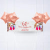 Rose Gold 60th Personalised Party Banner Yes 4 Balloons Personalised Banner