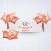 Rose Gold 60th Personalised Party Banner No 6 Balloons Personalised Banner