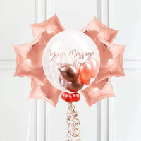 Personalised Bubble Balloon in a Box – Rose Gold 6 Extra Balloons Personalised Balloons