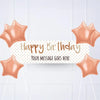Rose Gold Dots Birthday Personalised Party Banner No 6 Balloons Personalised Banner