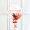 Personalised Bubble Balloon in a Box – Rose Gold None Personalised Balloons