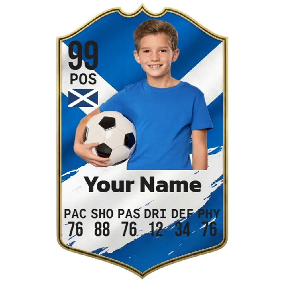 Personalised Football Player Card - Come on Scotland! Monster Parties