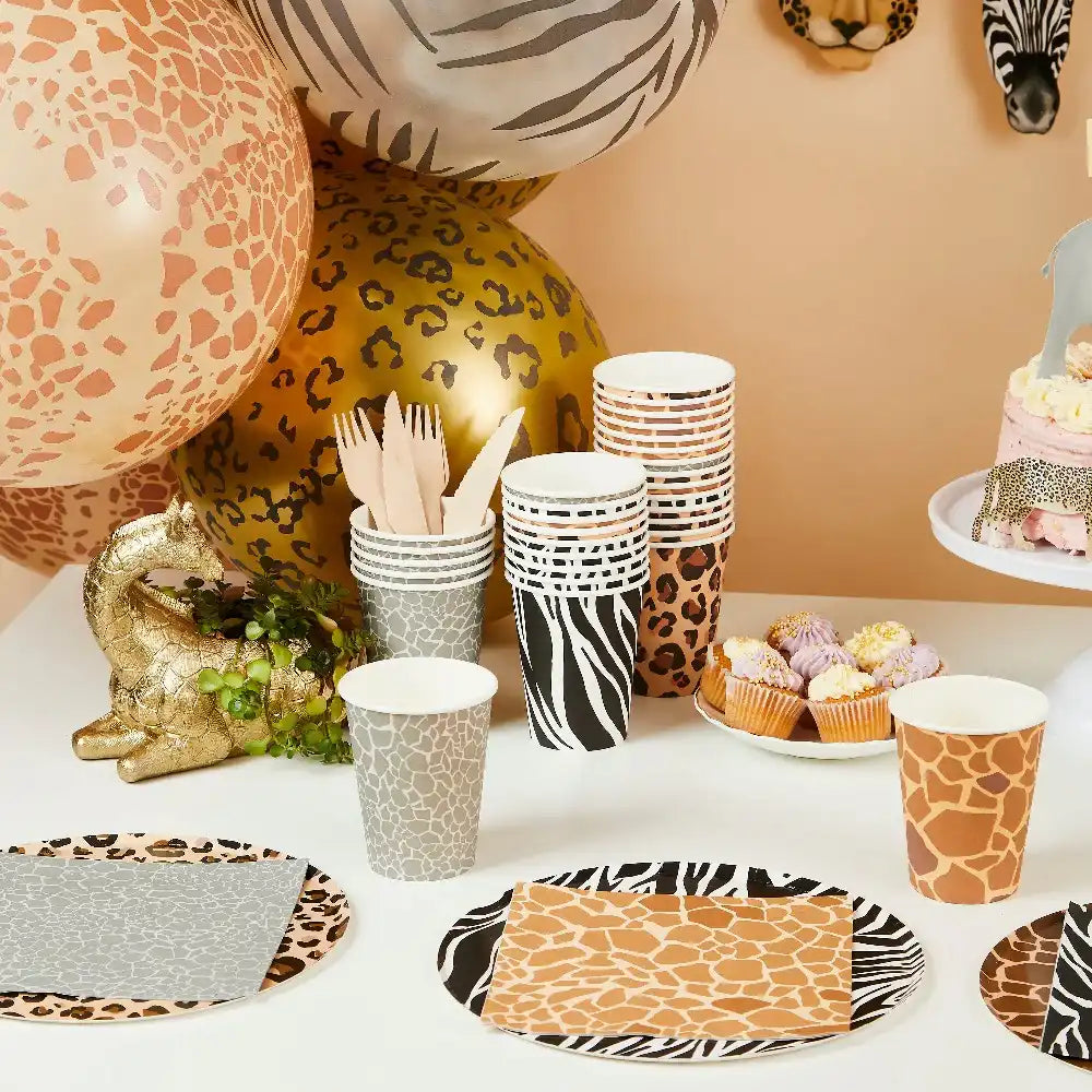 Safari Animal Print Paper Plates (x8) Kids Party