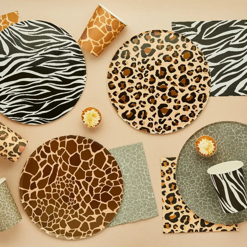 Safari Animal Print Paper Plates (x8) Kids Party
