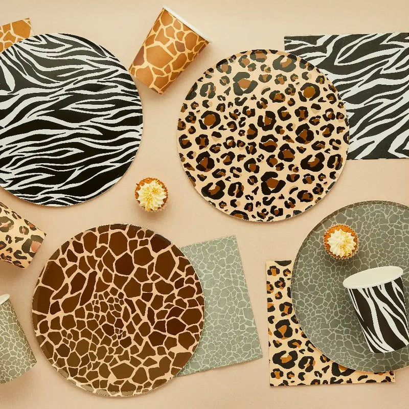 Safari Animal Print Paper Plates (x8) Kids Party