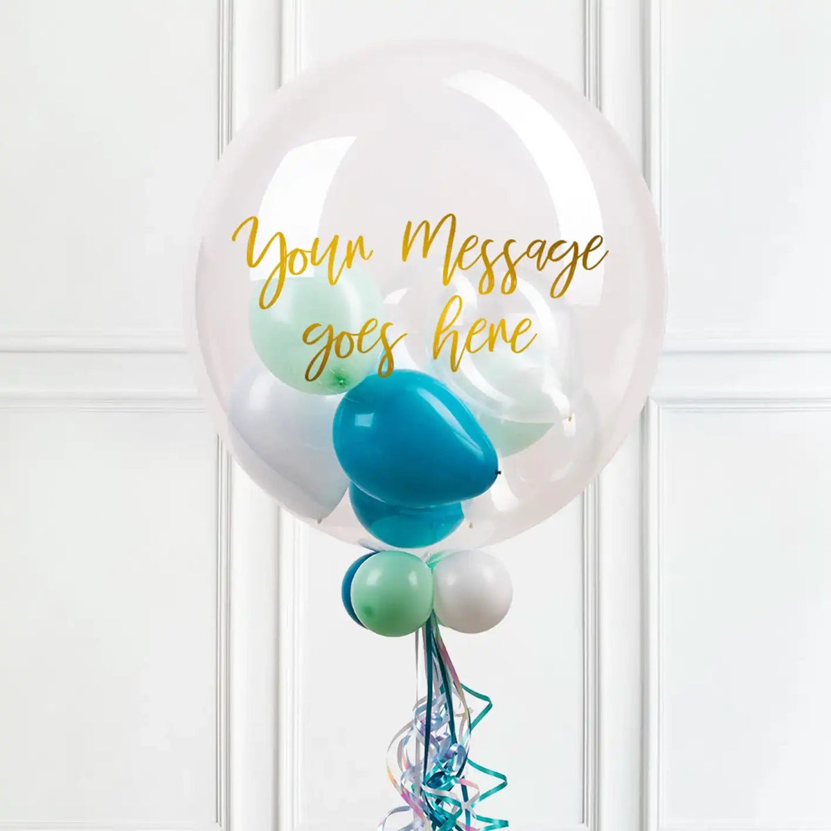 Personalised Bubble Balloon in a Box – Sea Foam